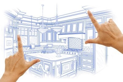 A Sketch Showing Ideas For Kitchen Remodelling in Jacksonville, FL